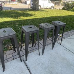 Metal Indoor Barstools with Square Seat