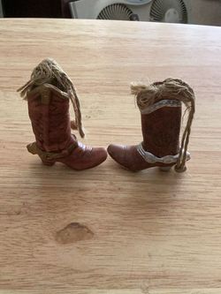 Miniature Cowboy Boot Figurines Set of 2