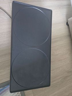 Electric grill w/ 2 sided plate and 8 paddle pans