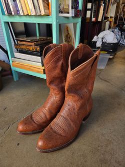 Tecovas "The Wyatt" Full-Quill Ostrich Cowboy Boots - Pecan - Men’s Size 9.5D
