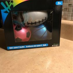 3 Pack Sports Play Balls. New In Box