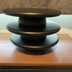 3 Cake stands - black wood - Eastport