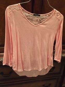 Light pink Lace Top Blouse medium
