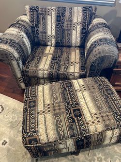 Armchair with ottoman