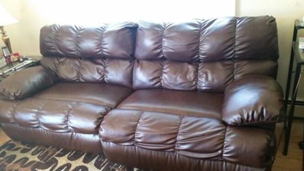 Leather couch and love seat