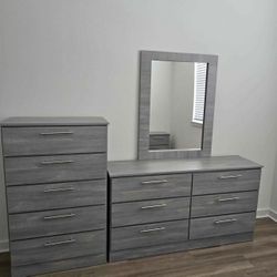 Dresser Whit Mirror And Chest - Cómoda Con Espejo Y Gavetero 