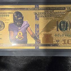 24k gold leaf uncirculated Lamar Jackson