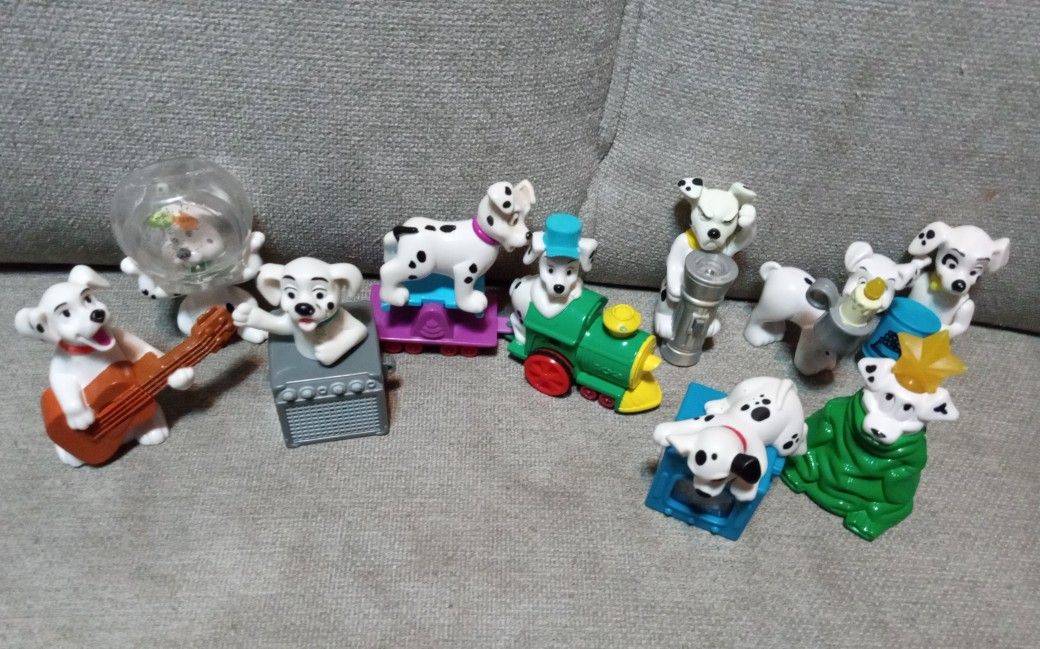1996 Lot Of 10 Vintage Disney 101 Dalmatians Happy Meal Toys