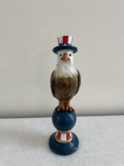 Stars & Stripes 2026 Patriotic Bald Eagle On Pedestal Figurine