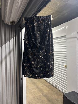 Black Circle Print Midi Skirt