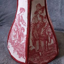 Red Toile Lamp Shade