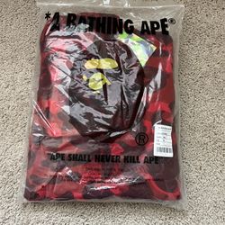 New Red Color Camo Bape Hoodie 