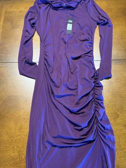 Purple High Neck Long Dress