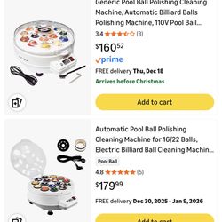 Pool Ball Cleaner and Polisher Machine, 180W Electric Billiard Ball Cleaning Machine Automatic Pool Ball Polishing Cleaning Machine Billiard Ball Poli