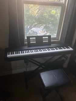 Yamaha P-71 88-Key Yamaha Digital Piano + Bench, Petal, & Headphones
