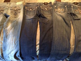 Buckle Jeans, Affliction size 29, Miss me Jeans 28 & 30, each $40