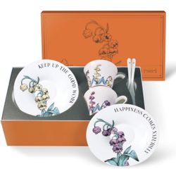 Tea Cup Set w/ Saucers & spoon (Brand new)