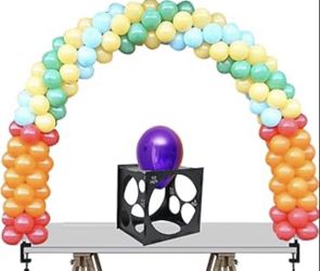 Weewooday 11 Holes Balloon Sizer Box Cube 2-10 Inch Collapsible Plastic Balloon Size Gauge Measure Tool for Decorations, Arch, Columns