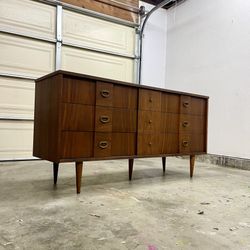 Mid Century Modern Credenza Tv Stand Dresser With 9 Drawers Dressing Organizer 