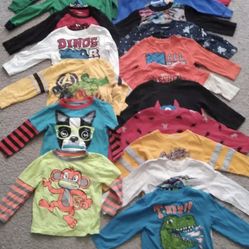19 Beautiful Long Sleeve Shirts , Sizes 2T & 3T ( Price For All ) 
