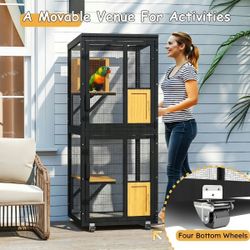Bird House, 4 Tier Enclosure with 4 Wheels, NEW