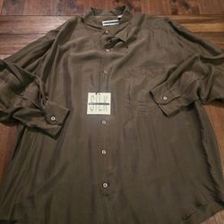 Fenn Wright & Manson Silk Shirt Size Large 