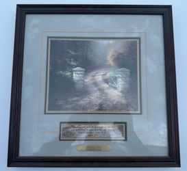 Thomas Kinkade Autumn Gate Framed With COA