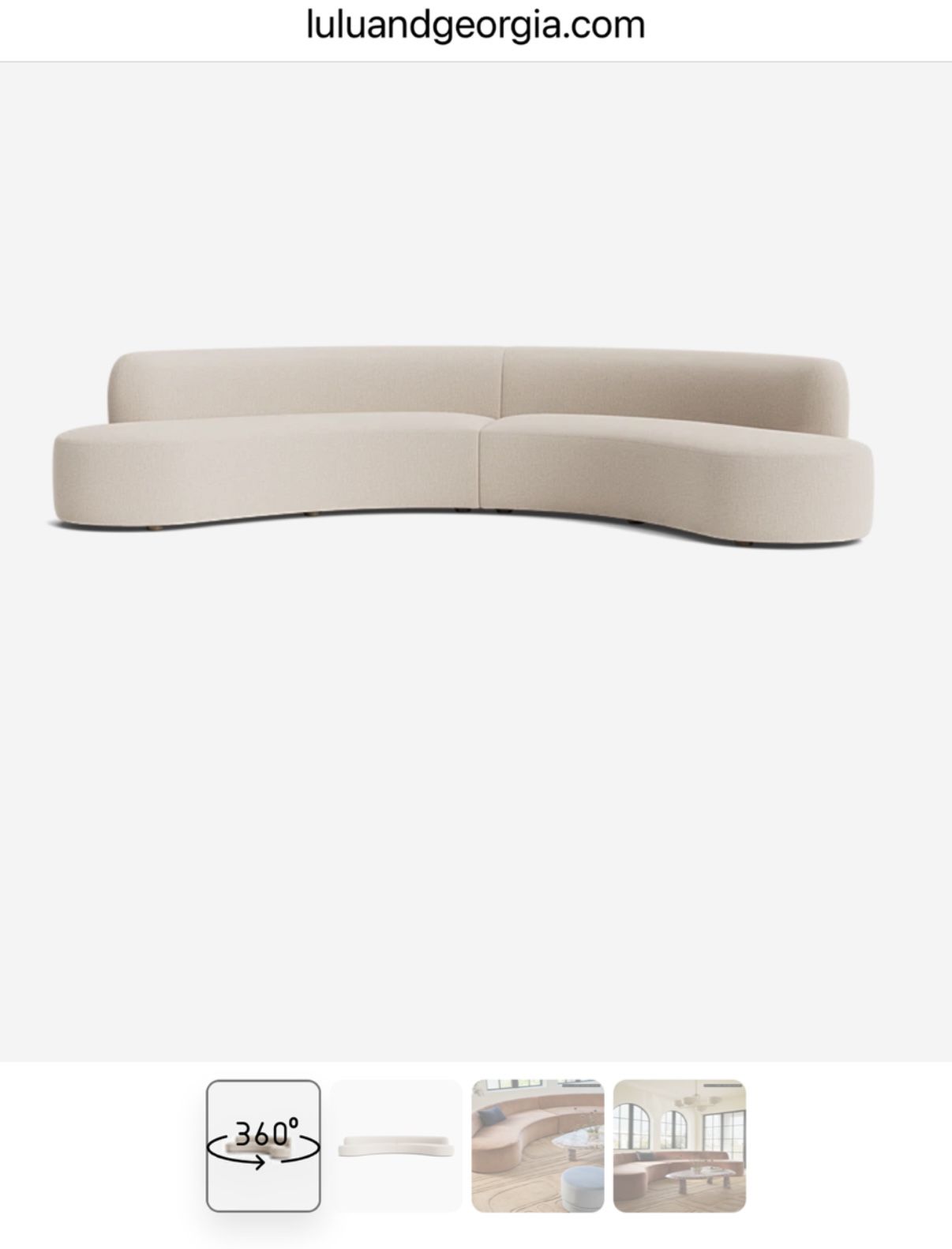 Lulu and Georgia Curved Cara Sectional Sofa