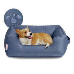 Blue Medium Size Dog Bed With Removable Cover