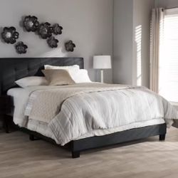New Dark Gray Upholstered Queen Size Bed