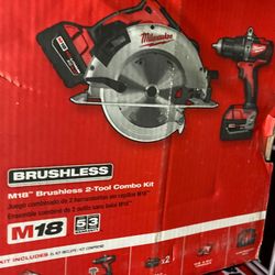 Milwaukee Set Combo Circular Saw And Hammer Drill Brushless Neww