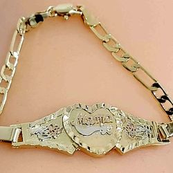 Mama Bracelet Gold-plated 3-colors 7"inches 