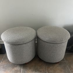 Two Stools For Seating And Storage *MOVING SALE, EVERYTHING MUST GO*
