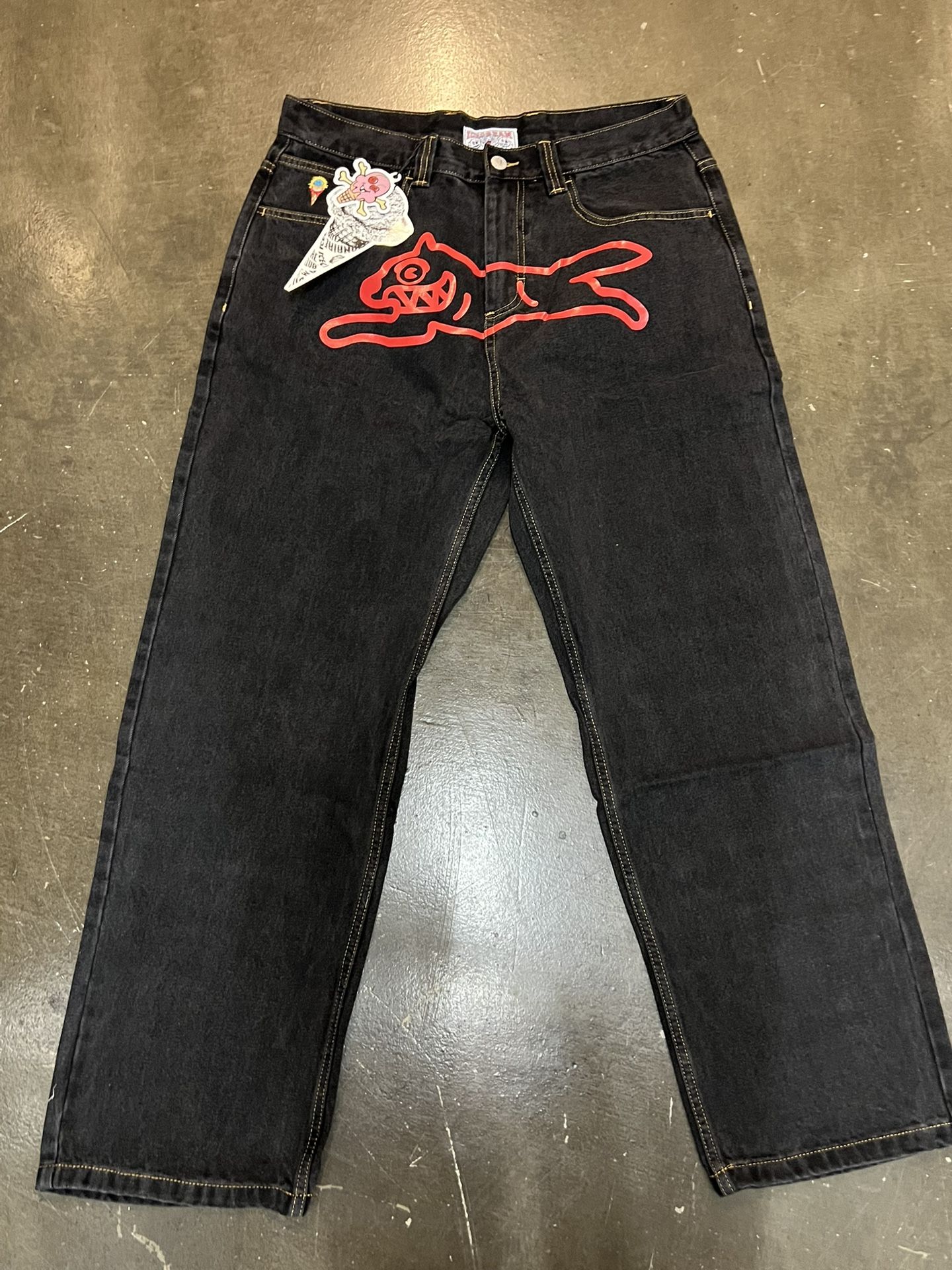 Ice cream black baggy jeans