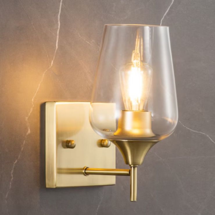  1-Light Brushed Gold Modern/Contemporary Wall Sconce