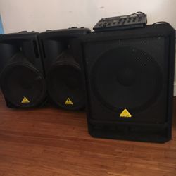 2  15 inches  BERINGER Power Speakers  And 18 inches  BERINGER Power Subwoofer 🔊  