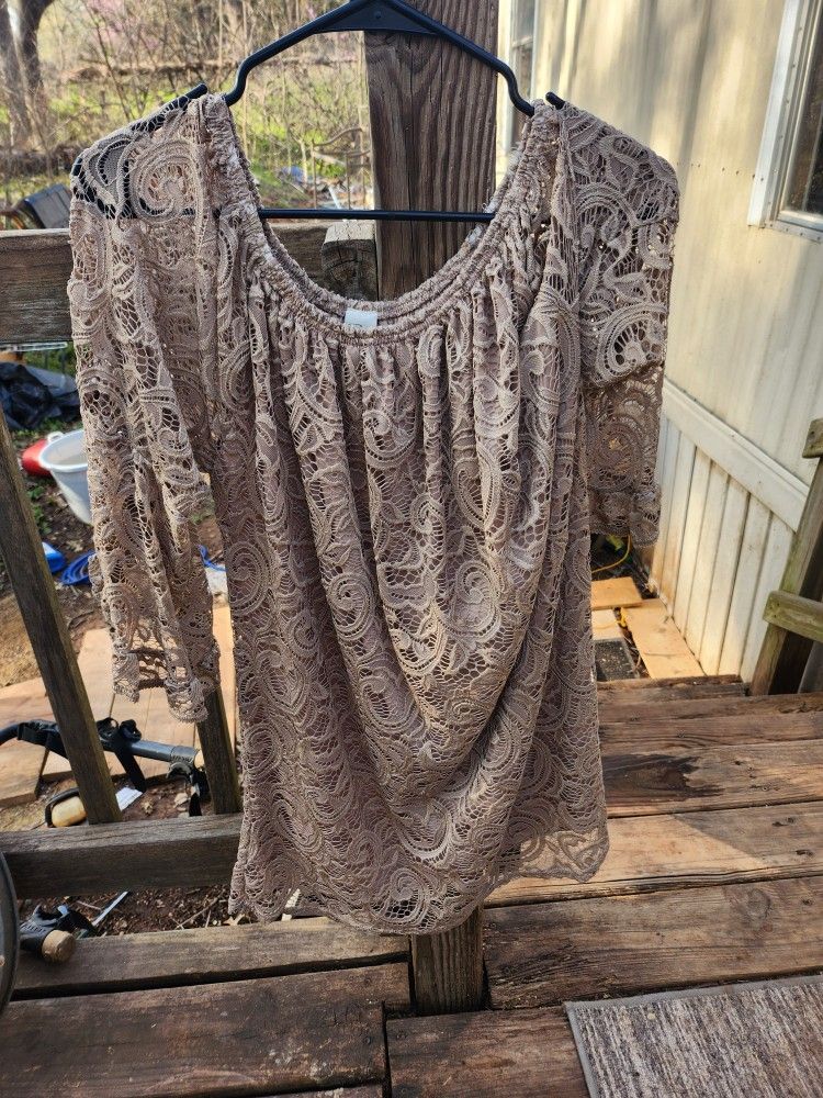 Tan Lace Tunic