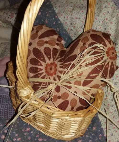 Handmade heart in basket