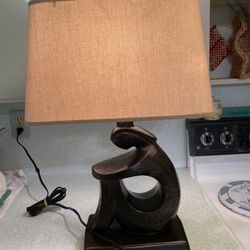 Frederick Weinberg “Sculptural Man “ Mid-century Modern Lamp With Original  Lampshade