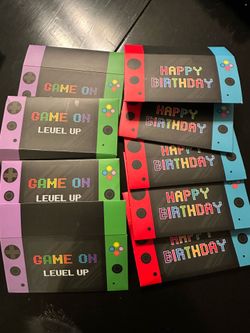 Video game party favor boxes