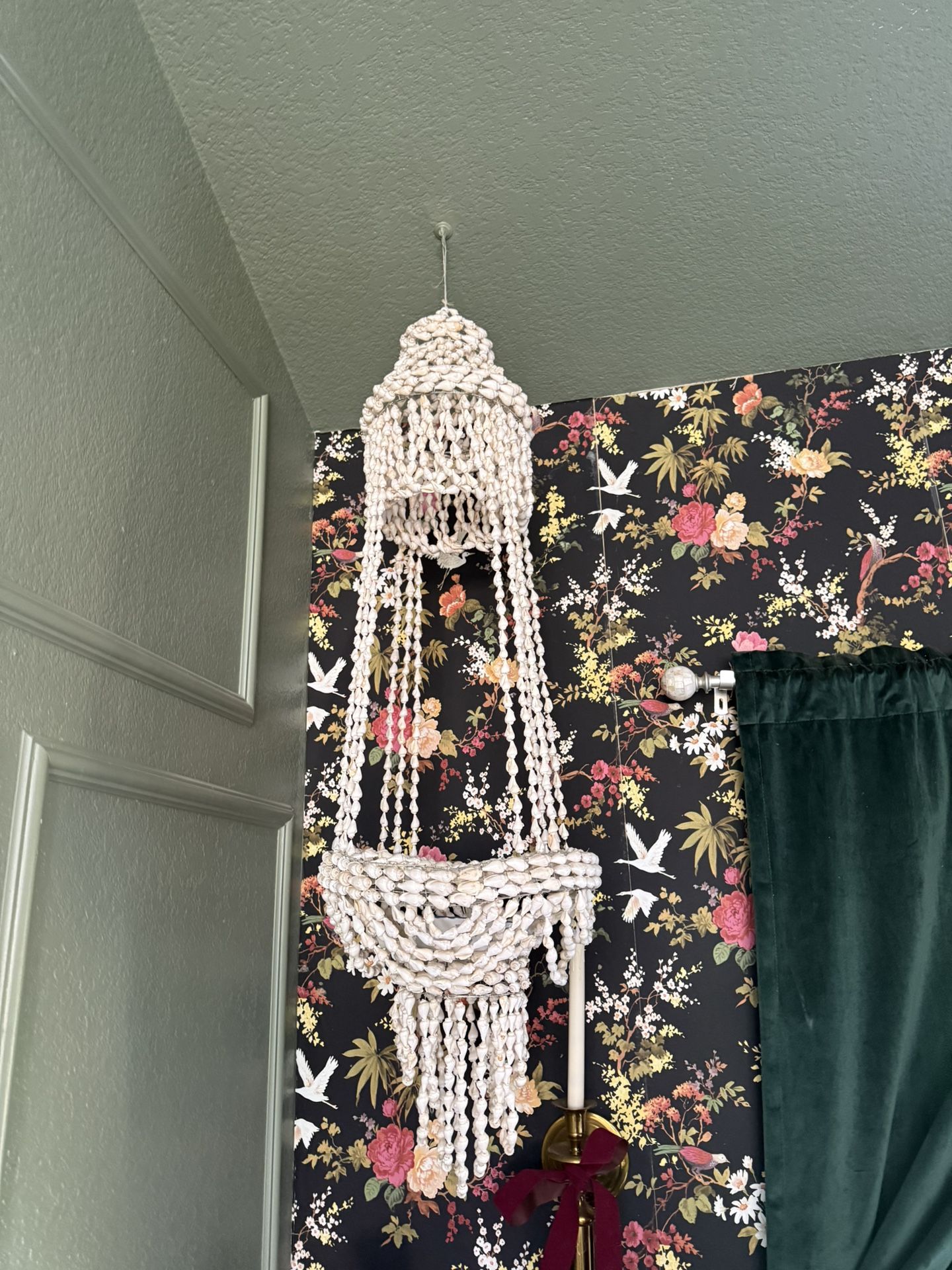 Seashell vintage plant holder hanging chandelier 