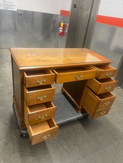 Desk with glass top..