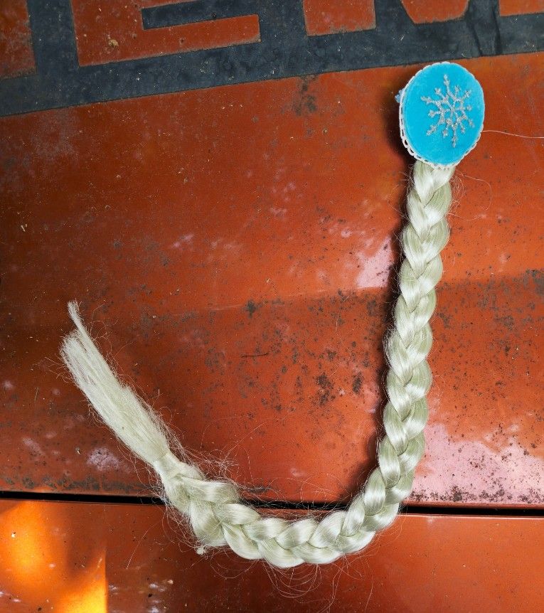 Frozen Princess Elsa 20" Braided Girls Blonde Clip Ponytail