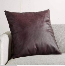 CB2 Winston Leather Throw Pillow