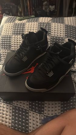 Black canvas Jordan 4’s