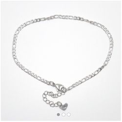 Stainless Steel Anklet Silver Tone Oval