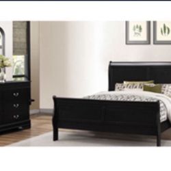 Modern Queen Size Black Complete Bedroom Set