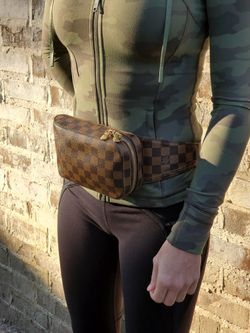 LOUIS VUITTON Damier Ebene Geronimos Waist Bag/ Hip Bag/Fanny Pack/Cross  Body