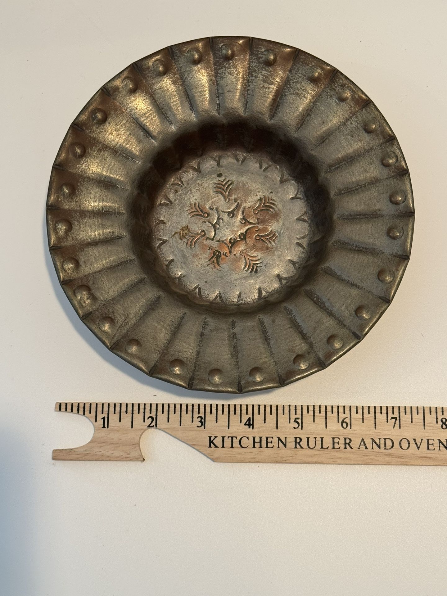 1950s Copper & Tin Hand Hammered Bowl
