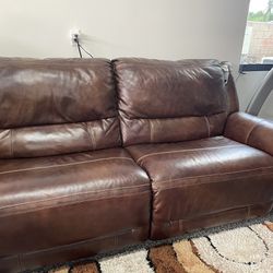 Ashley Recliner Leather Couch